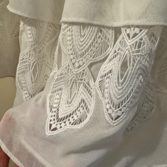 IRO Mugue Tiered White Lace Mini Skirt - Picture 6 of 8